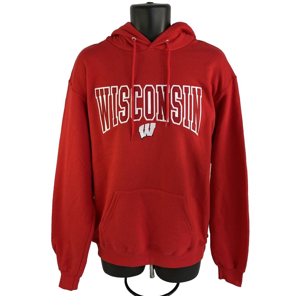 New‎ Mens Champion Wisconsin Badgers Hoodie Sweatshirt Sz M NWT $80 Pullover